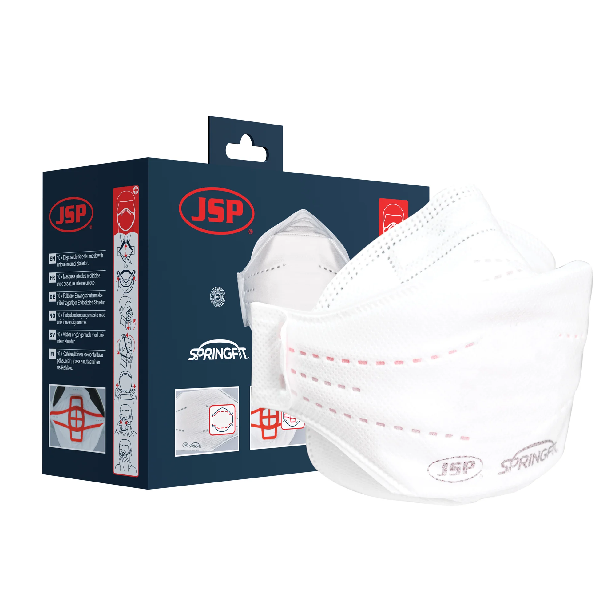 Boite de 10 - Masque jetable trois plis Springfit  image