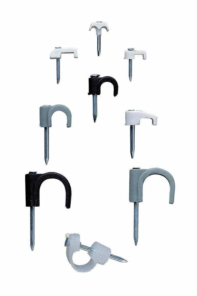 Lot de Fixations pour câbles en acier zingué - Nylon Blanc image