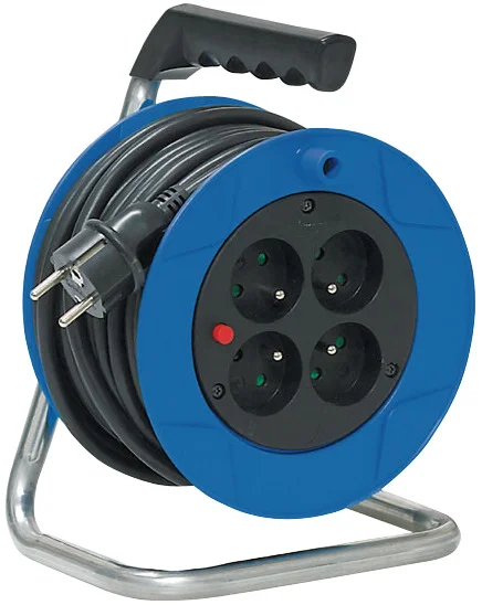 Enrouleur de câble Standard Baby S avec USB - Bleu/Noir image