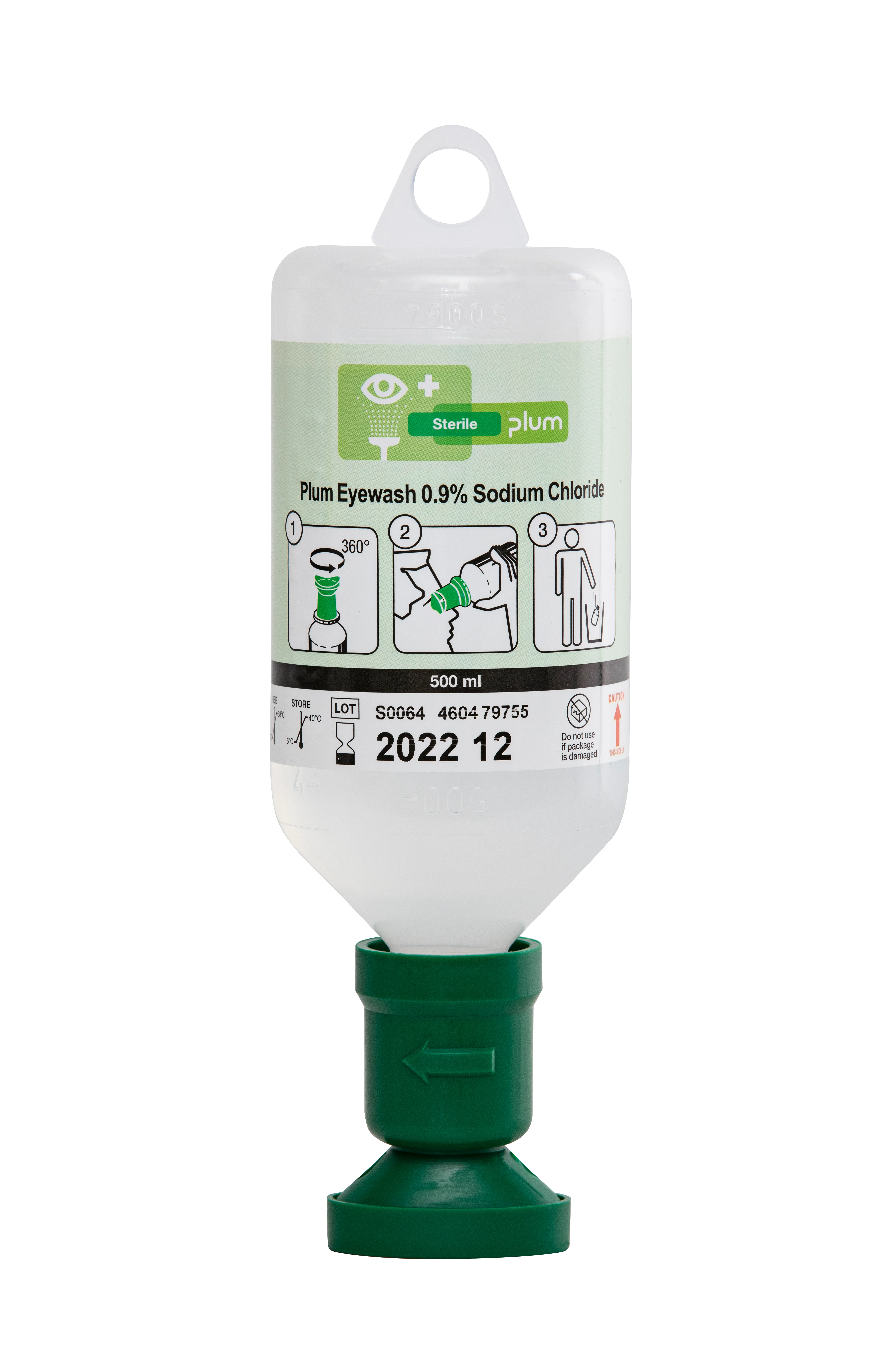 Lot de 12 - Lave-oeil PLUM solution stérile 500 ml (4604) - Premiers secours image