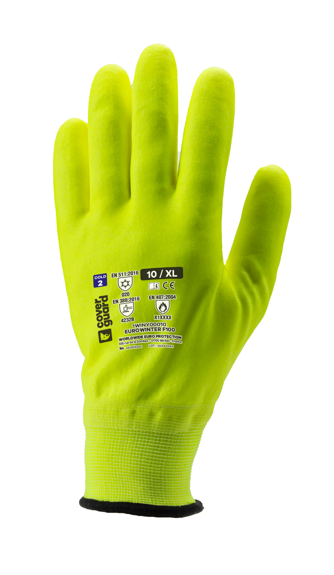 Lot de 10 paires de gants EUROWINTER F100 13G NYLON MOUSSE NIT END COMP JAUNE image