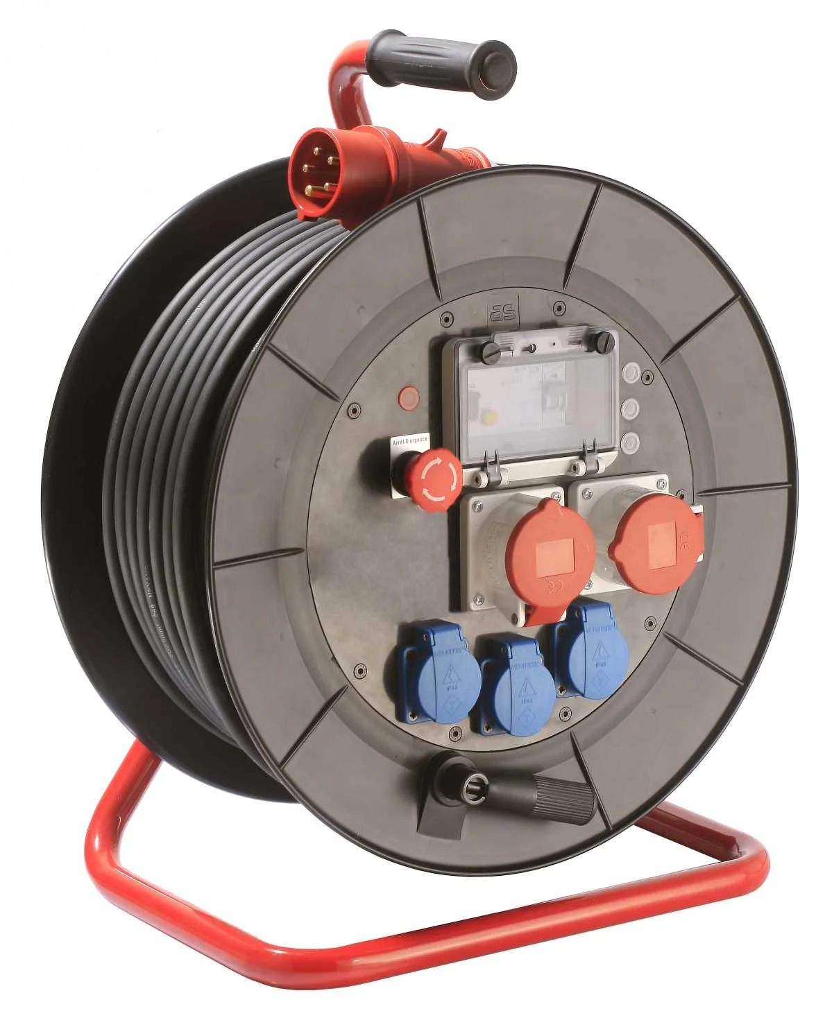 ENROULEUR MAMMOUTH FIXE 22kW H07RN-F 5G6 3 PRISES NF + 1 PRISE CEI 3PNT/16A/400V + 1 PRISE CEI 3PNT/32A/400V IP44 image