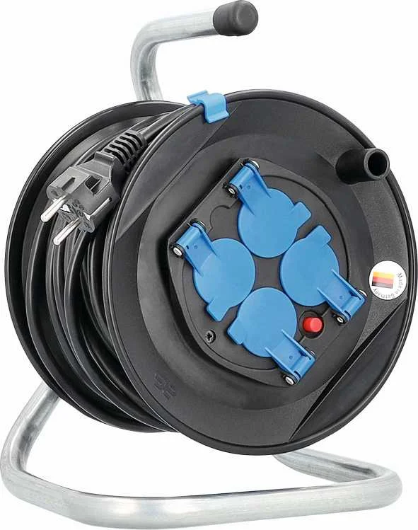 ENROULEUR DE CABLE A TAMBOUR 230MM + CAPUCHON H05VV-F3G1,5 - IP20 - NOIR image