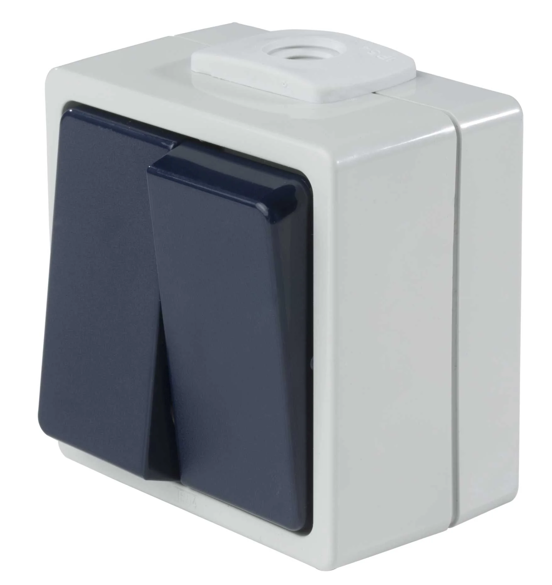 INTERRUPTEUR DOUBLE VA-ET-VIENT ETANCHE 10 A - IP54 - GRIS/BLEU image