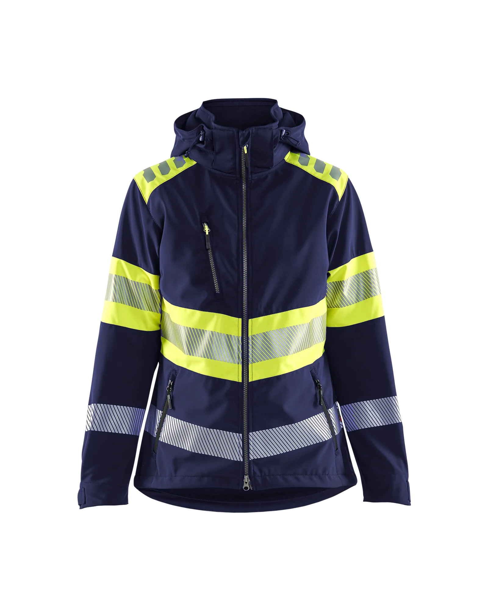 Veste softshell de travail haute visibilité femme 4404 - Marine/Jaune image