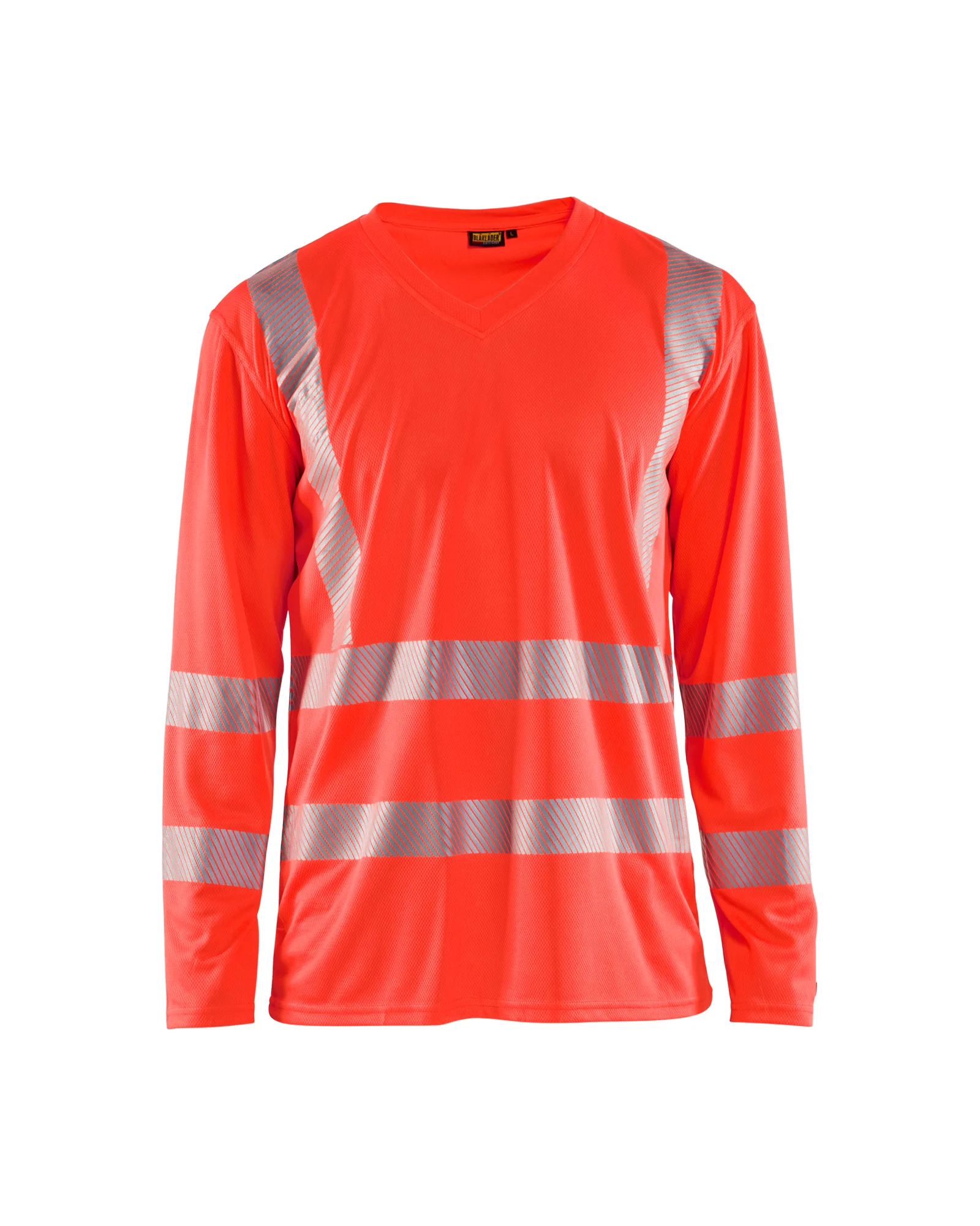 T-shirt de travail manches longues col V haute visibilité anti-UV 3385 - Rouge fluo image