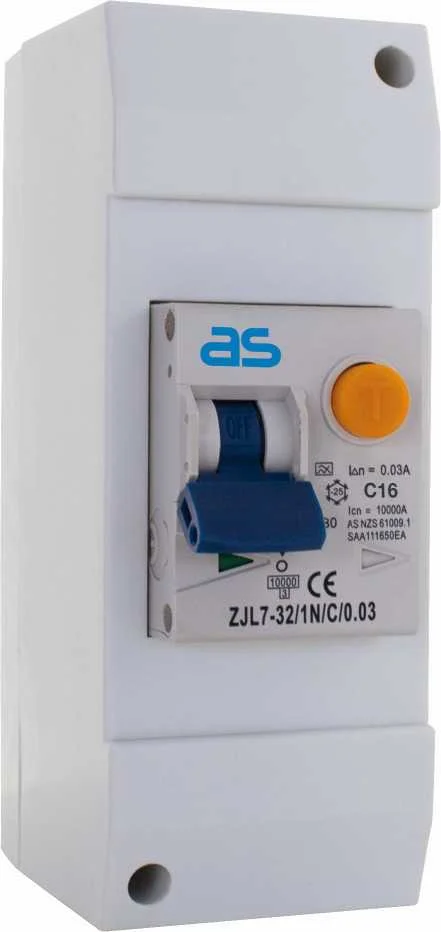 DISJONCTEUR DIFFERENTIEL TYPE A - 2P/16A/30MA - IP44 - BOITIER PLASTIQUE BLANC image