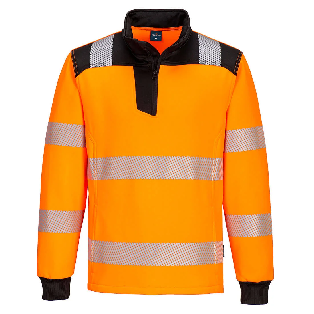 Sweatshirt Demi-Zippé PW3 Hi-Vis Orange/Noir image