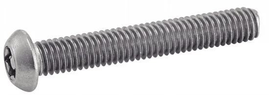 Vis à métaux tête bombée six lobes inviolable - Avec téton central - Inox A2 image