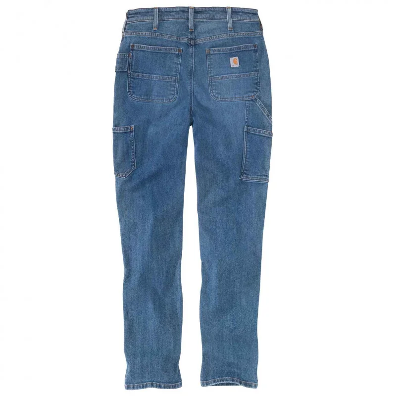 Jean de travail coupe droite stretch Femme - Bleu image