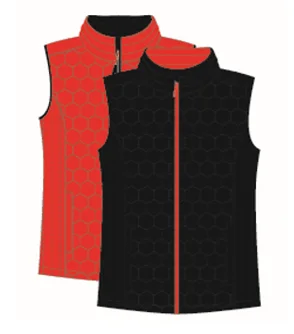 Doudoune de travail sans manches réversible Femme GREENLAND - NOIR/ROUGE FLUO image