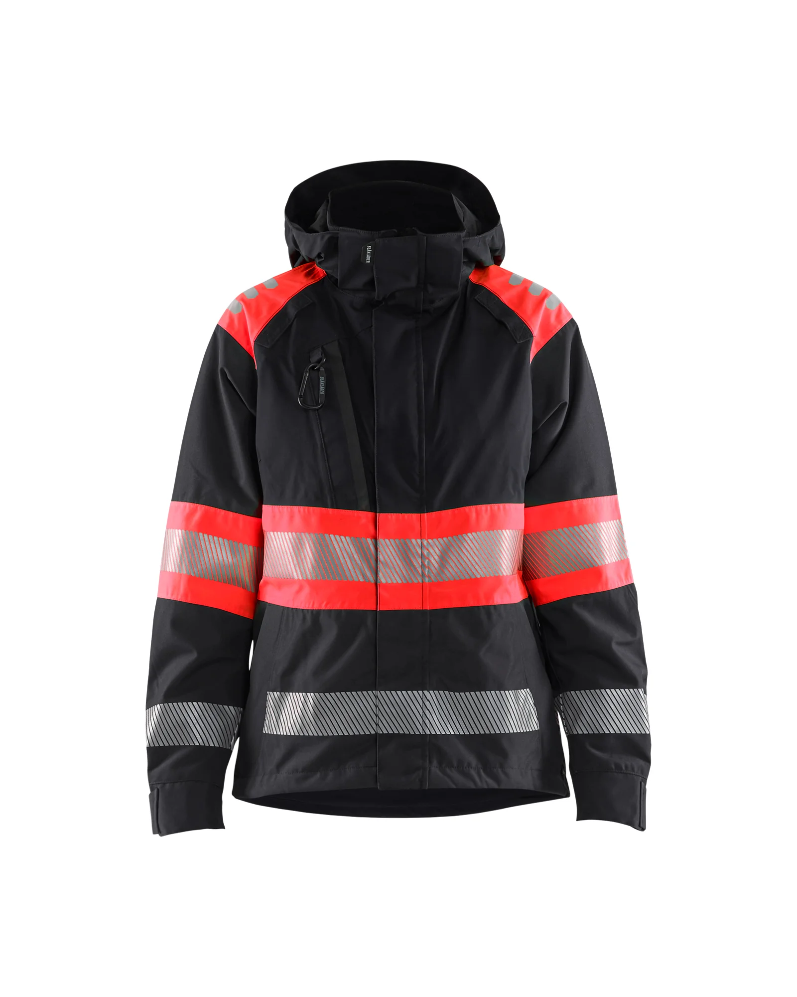 Veste de travail hardshell haute visibilité femme 4430 - Noir/Rouge fluo image