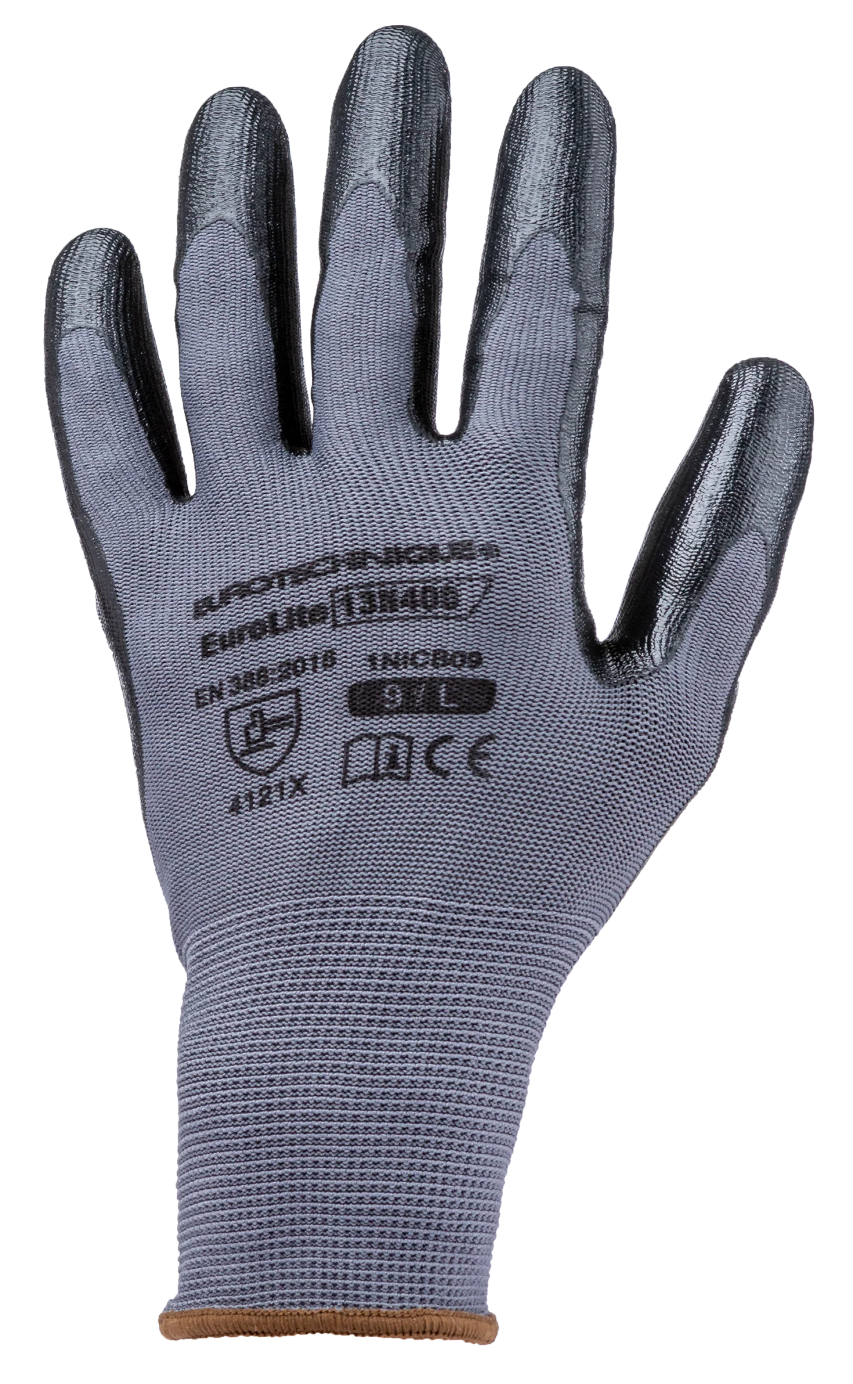 Lot de 10 paires de gants Manutention EUROLITE 13N400 nitrile noir image