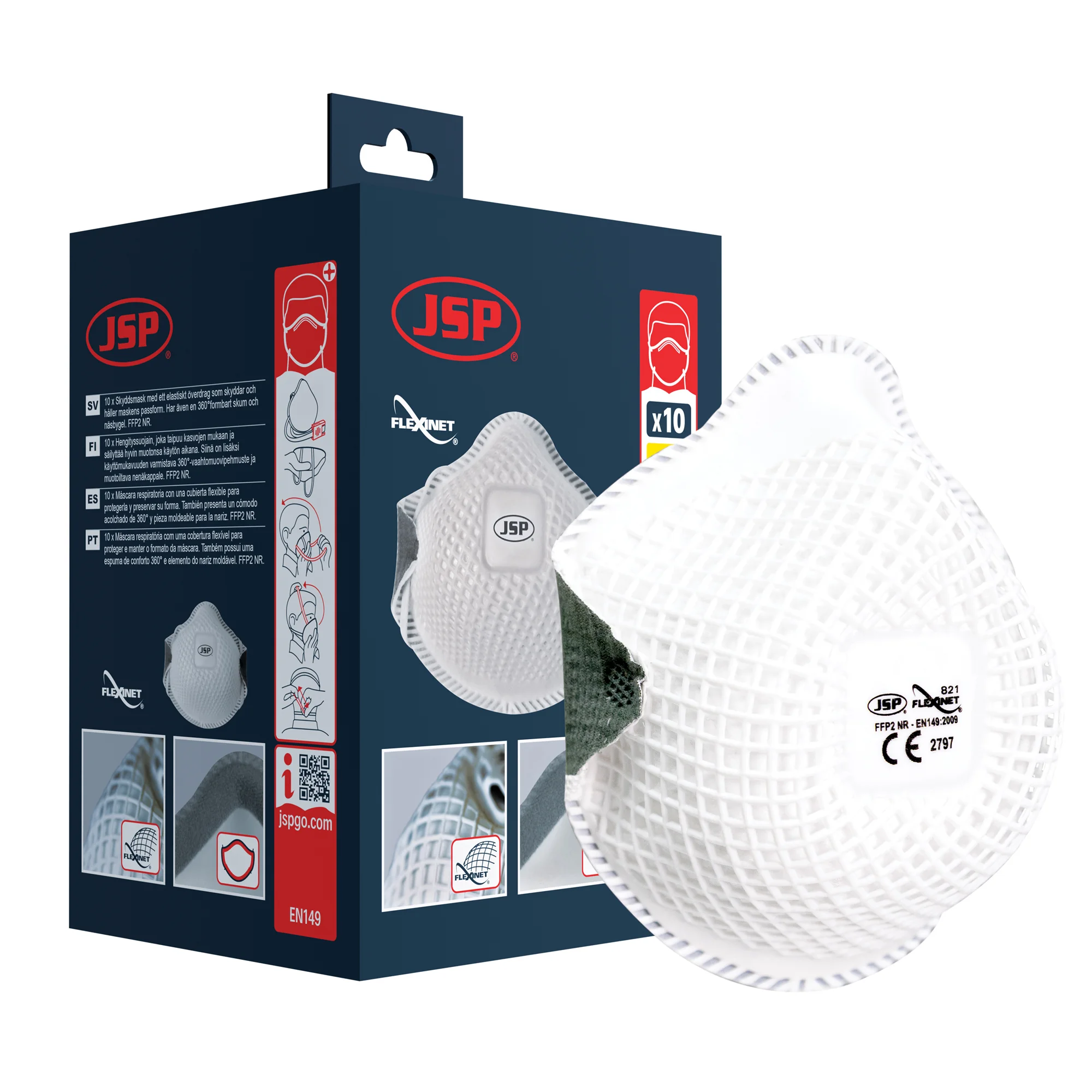 Boite de 10 - Masque jetable coque Flexinet FFP2 image