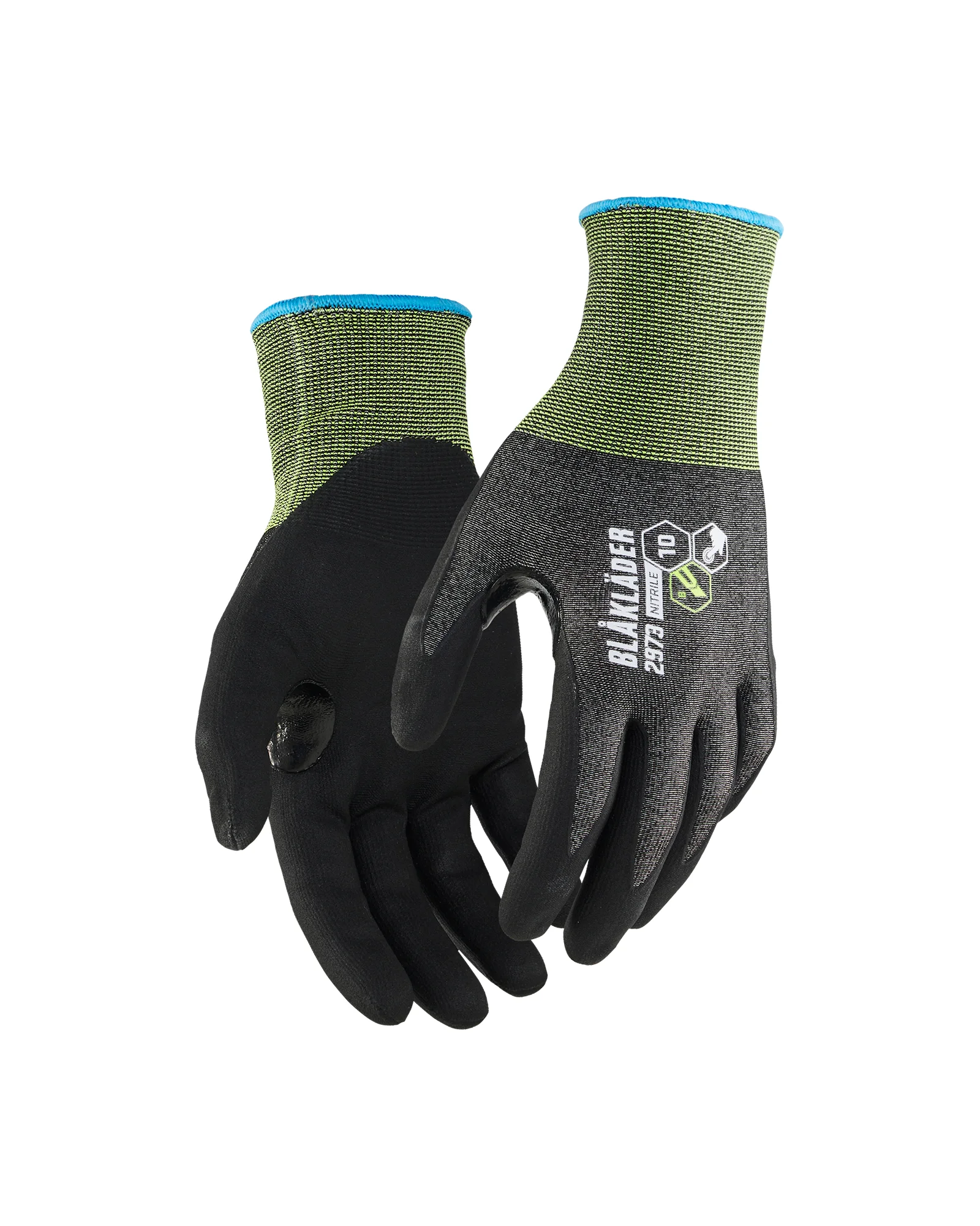 Lot de 6 paires - Gants de travail en nitrile trempé anti coupure niveau B 2973 - Noir image