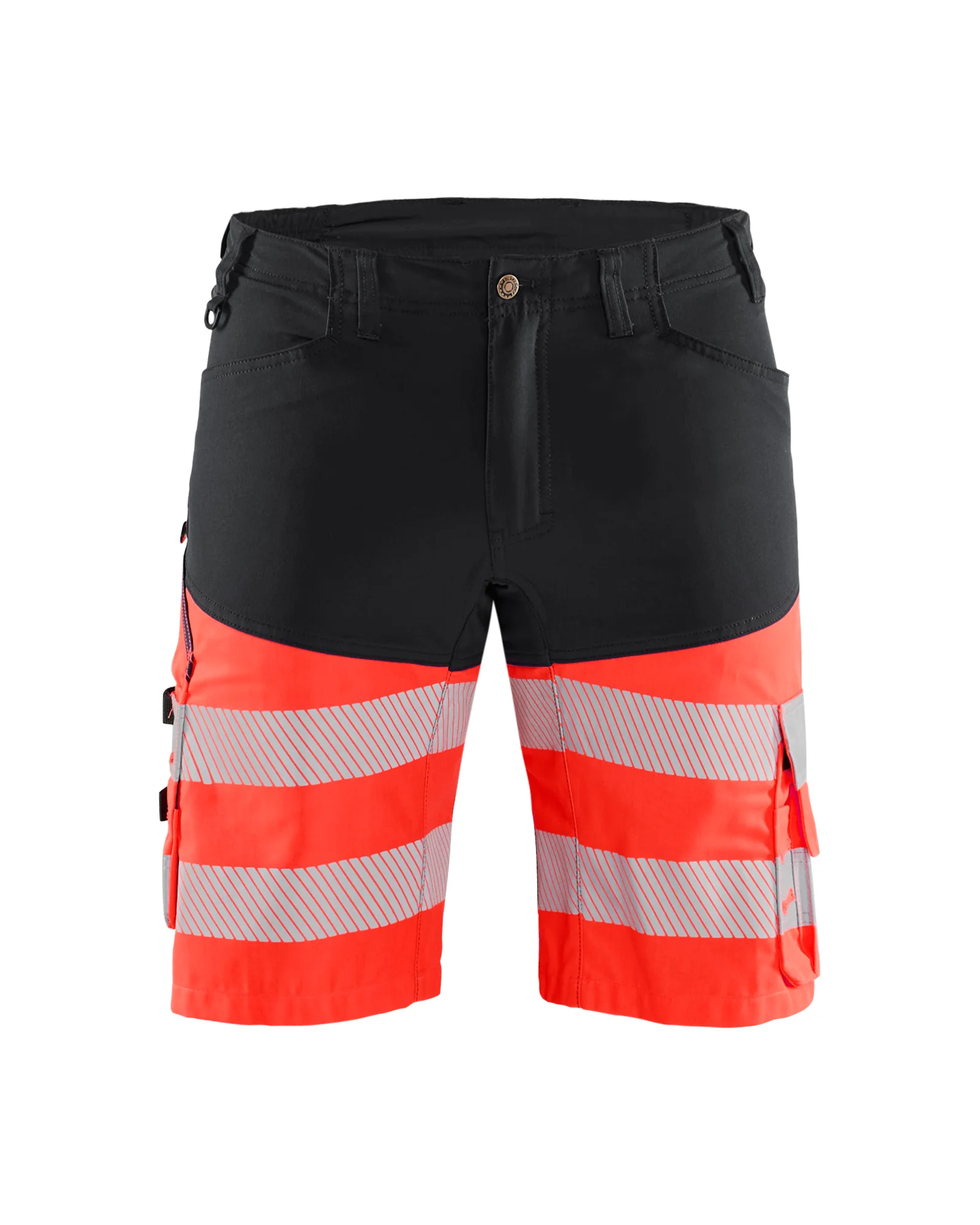 Short de travail haute visibilité stretch 1541 - Noir/Rouge fluo image