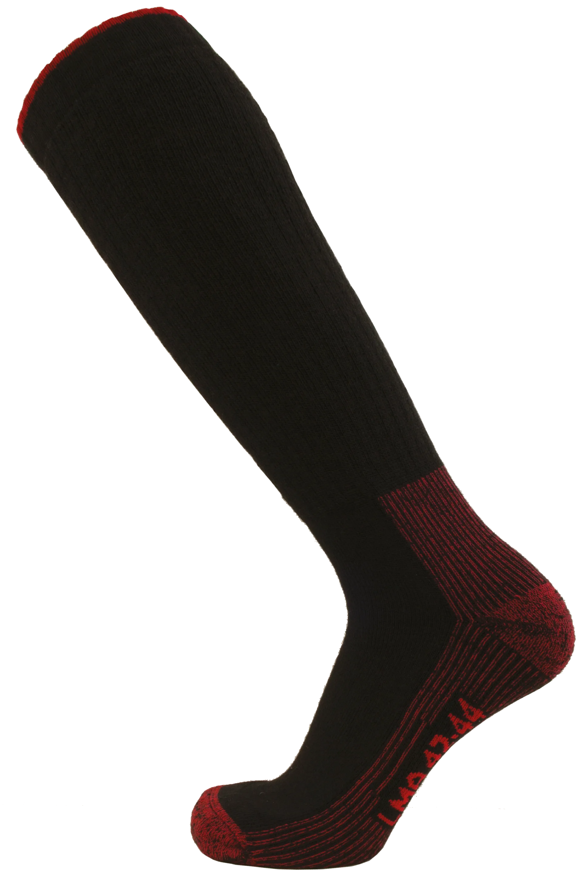 Lot de 2 paires de mis-bas laine EROS - NOIR/ROUGE - GRIS CHINÉ/ROUGE image