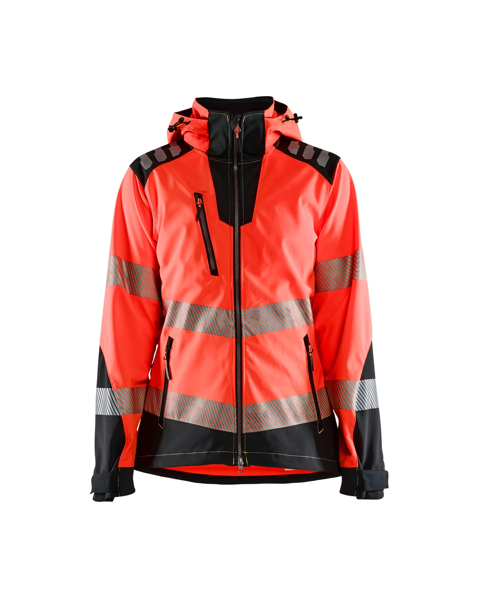 Veste de travail softshell haute visibilité femme 4791 - Rouge fluo/Noir image