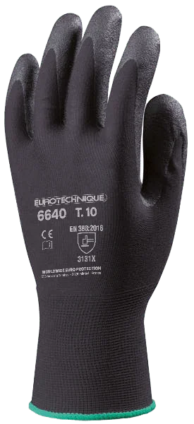 Lot de 10 paires de gants Manutention EUROLITE 6640 - Tricot noir sans couture à base de nylon noir - jauge 17 image