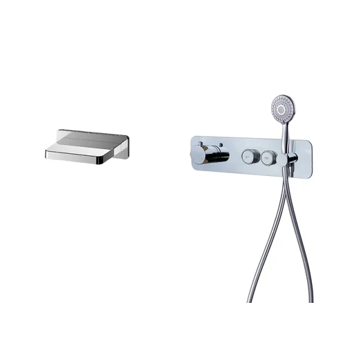 MICE Kit Douche Encastrée MONZA – Mitigeur 2 Vois Noir Mat Ou Nickel Brossé, Pommeau Ø 25 Cm