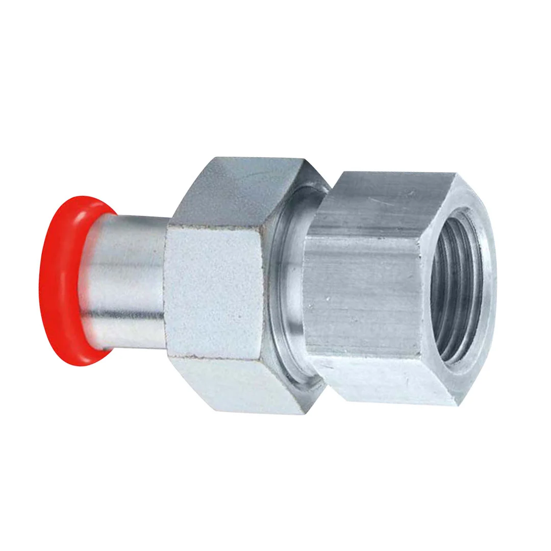 Raccord union femelle électrozingué à sertir SERTIsteel Carbone - Empreinte M image