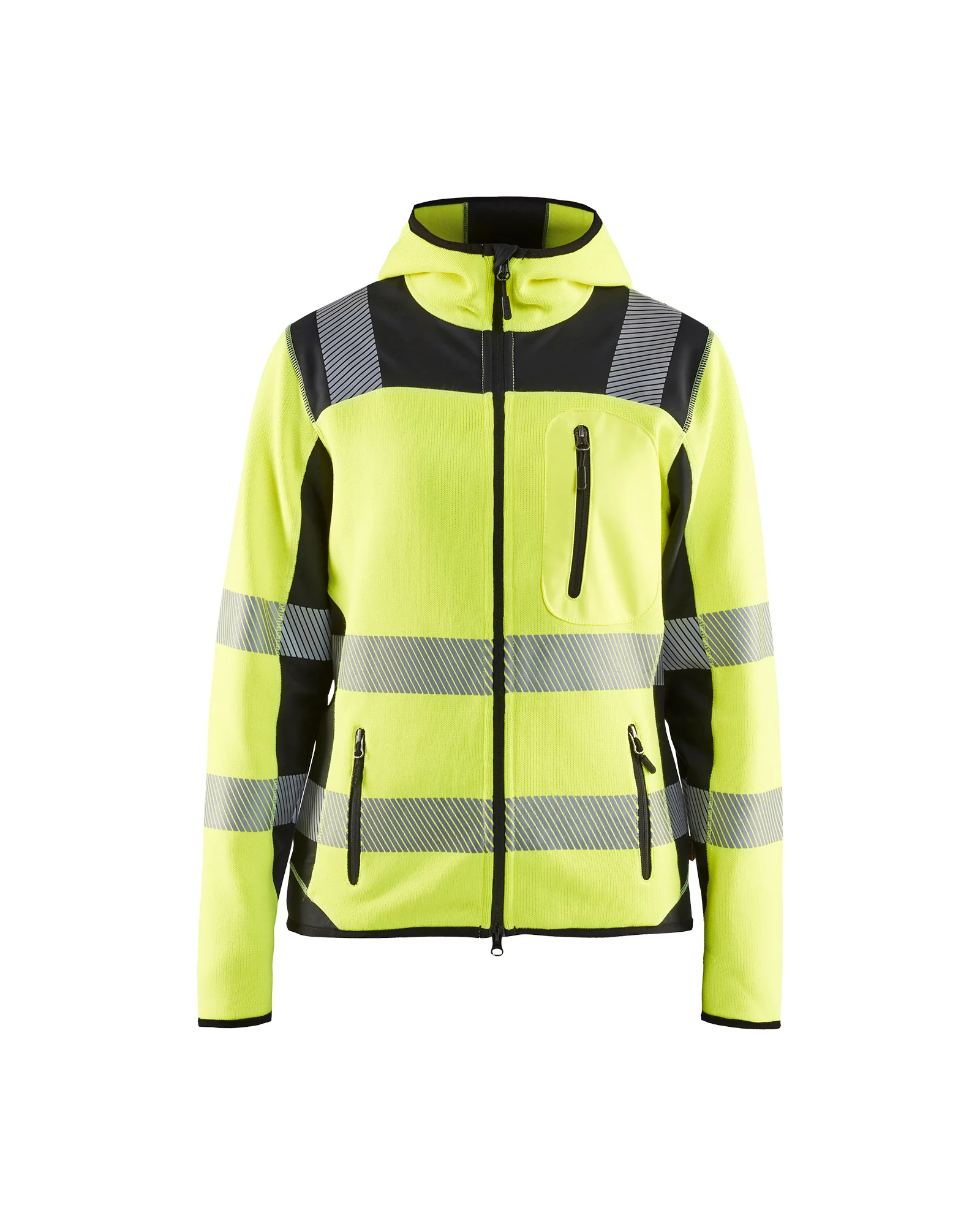Veste de travail tricotée haute visibilité femme 4967 - Jaune fluo/Noir image