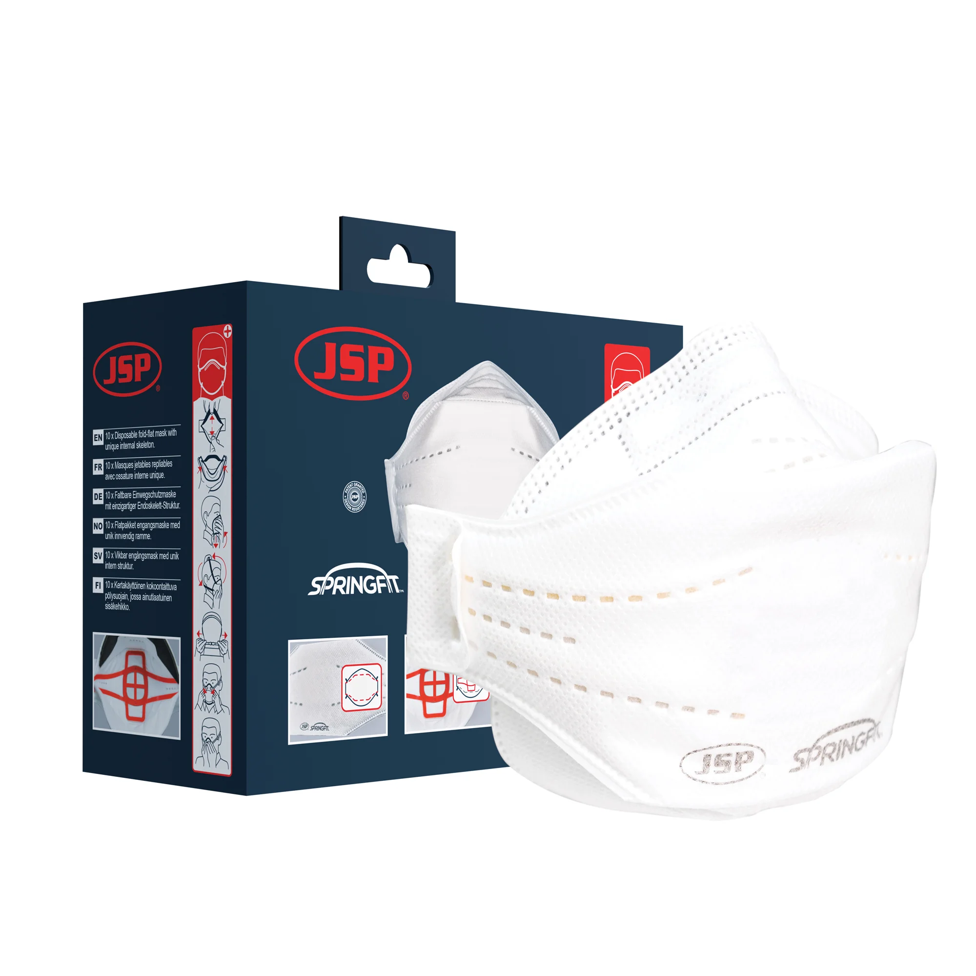 Boite de 10 - Masque jetable trois plis Springfit image