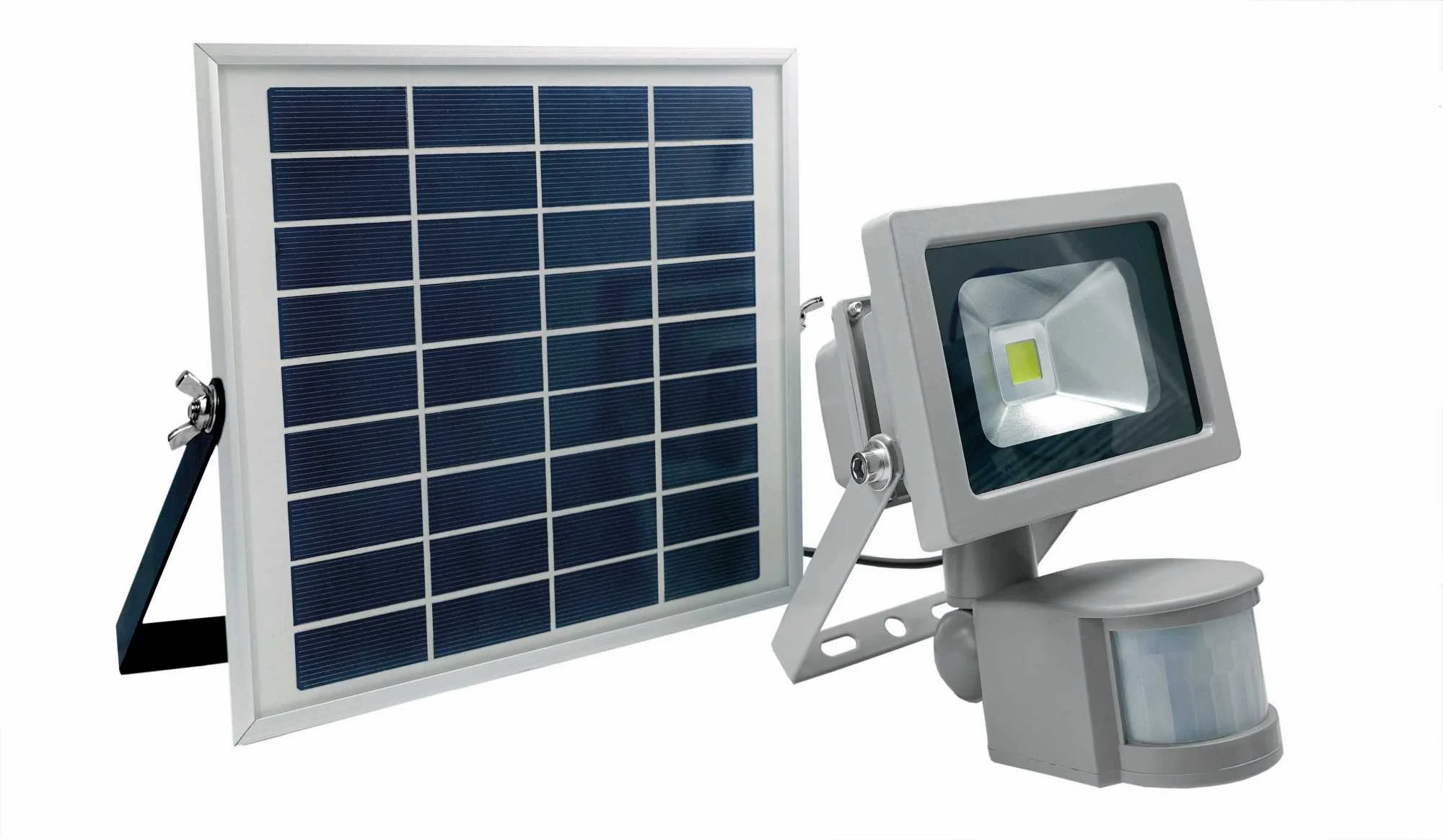 PROJECTEUR SOLAIRE LED 10W AVEC DETECT DE MOUVT ET PANNEAU SOLAIRE - AUTONOMIE 2H IP44 image