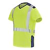 T-SHIRT MANCHES COURTES FLUO SAFE XP JAUNE FLUO/BLEU MARINE image 3