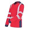 T-SHIRT MANCHES LONGUES FLUO SAFE XP ROUGE FLUO/BLEU MARINE image 1