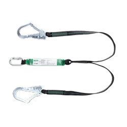 Longe double à absorbeur sangle avec 2 connecteurs acier ouverture 50mm LAURUS - EN355 image