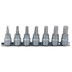 Rail de 7 douilles tournevis 6 pans ULTIMATE 1/4'', 2,5 - 8 mm image