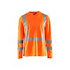 T-shirt de travail manches longues haute visibilité col V anti-UV anti-odeur 3383 - Orange fluo image 0