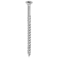 Vis à bois zinguée blanc - tête fraisée - filetage partiel - empreinte torx - pointe anti-fendage image