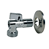 Vanne à sphère laiton équerre machine à laver avec rosace M1/2"-M3/4" - Série 684 image 0