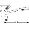 Marteau d'emballeur 600 g CHROME, tête polie image 5